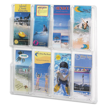 Safco® Reveal Clear Literature Displays, 8 Compartments, 20.5w X 2d X 20.5h, Clear freeshipping - TVN Wholesale